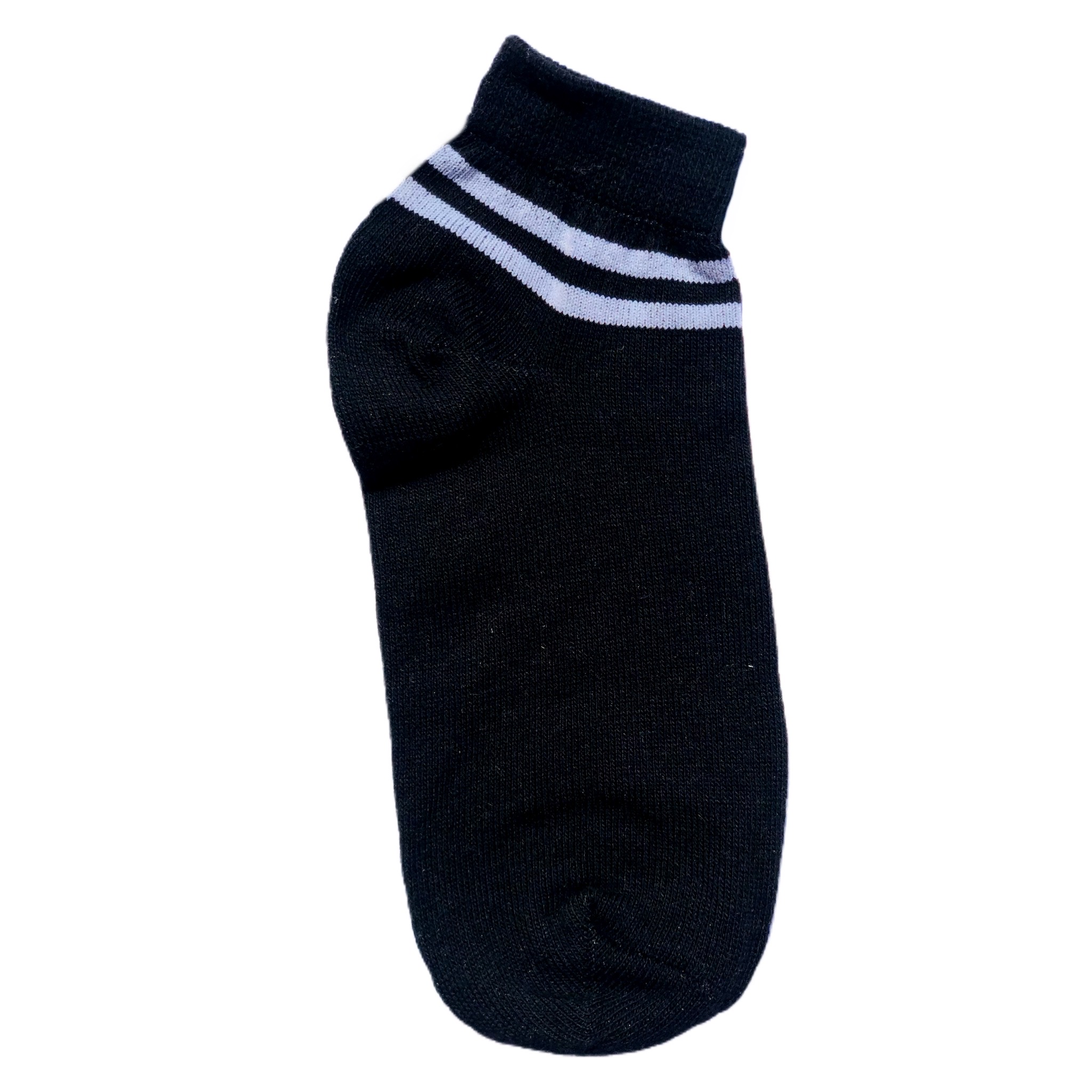Soquetes Negros Rayas Blancas