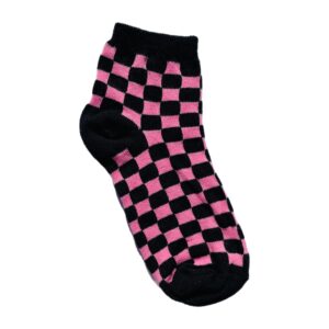 Soquetes Cuadriculados Rosa
