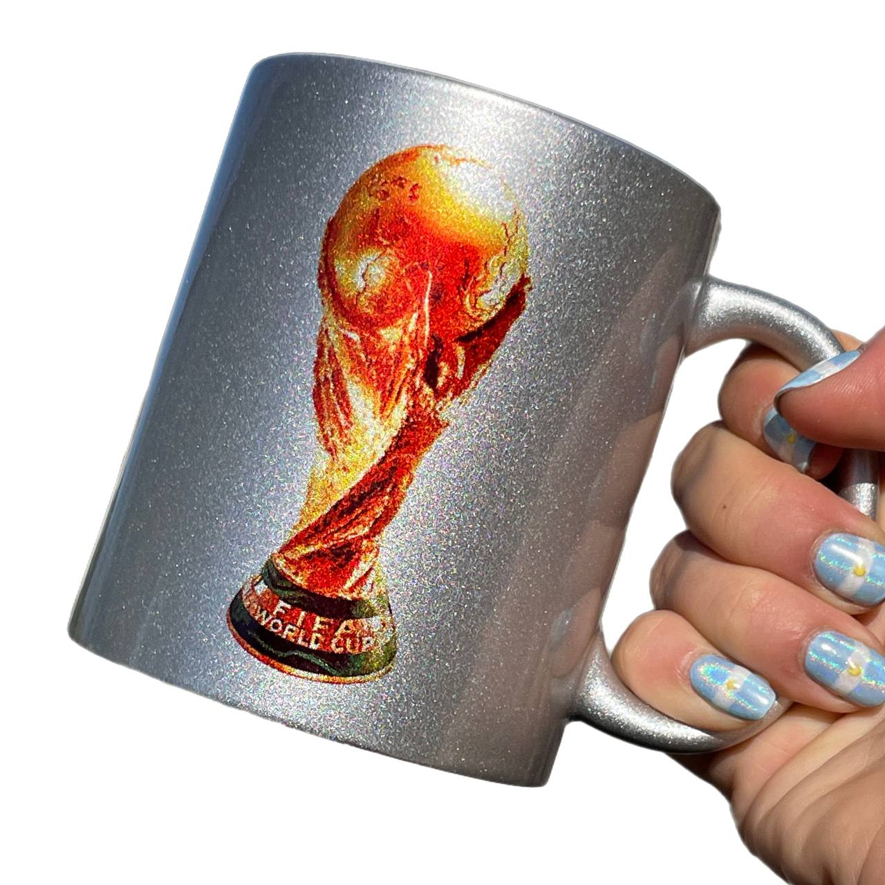 Taza Glitter Plateada “La Copa♥”