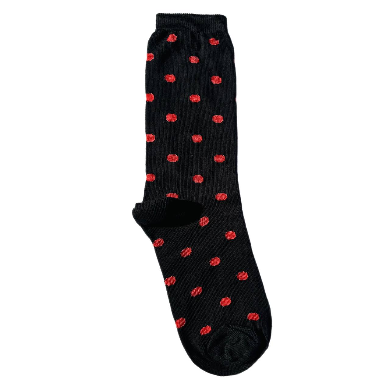 Medias Negras Puntitos Rojos