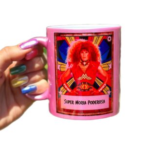 Taza Glitter rosa "Super Moria Poderosa"