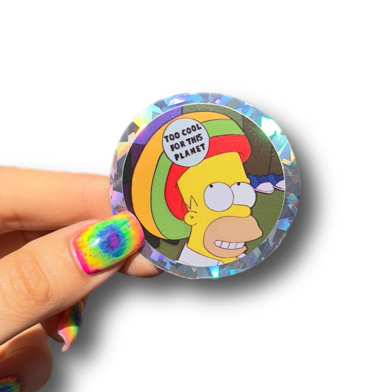 Sticker Homero “Too Cool For This Planet”