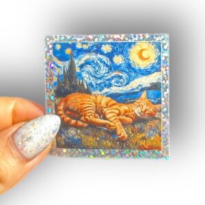 Sticker Gatito Van Gogh