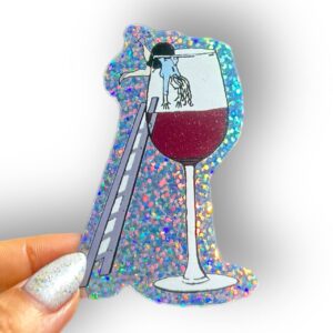 Sticker Lady In Wine