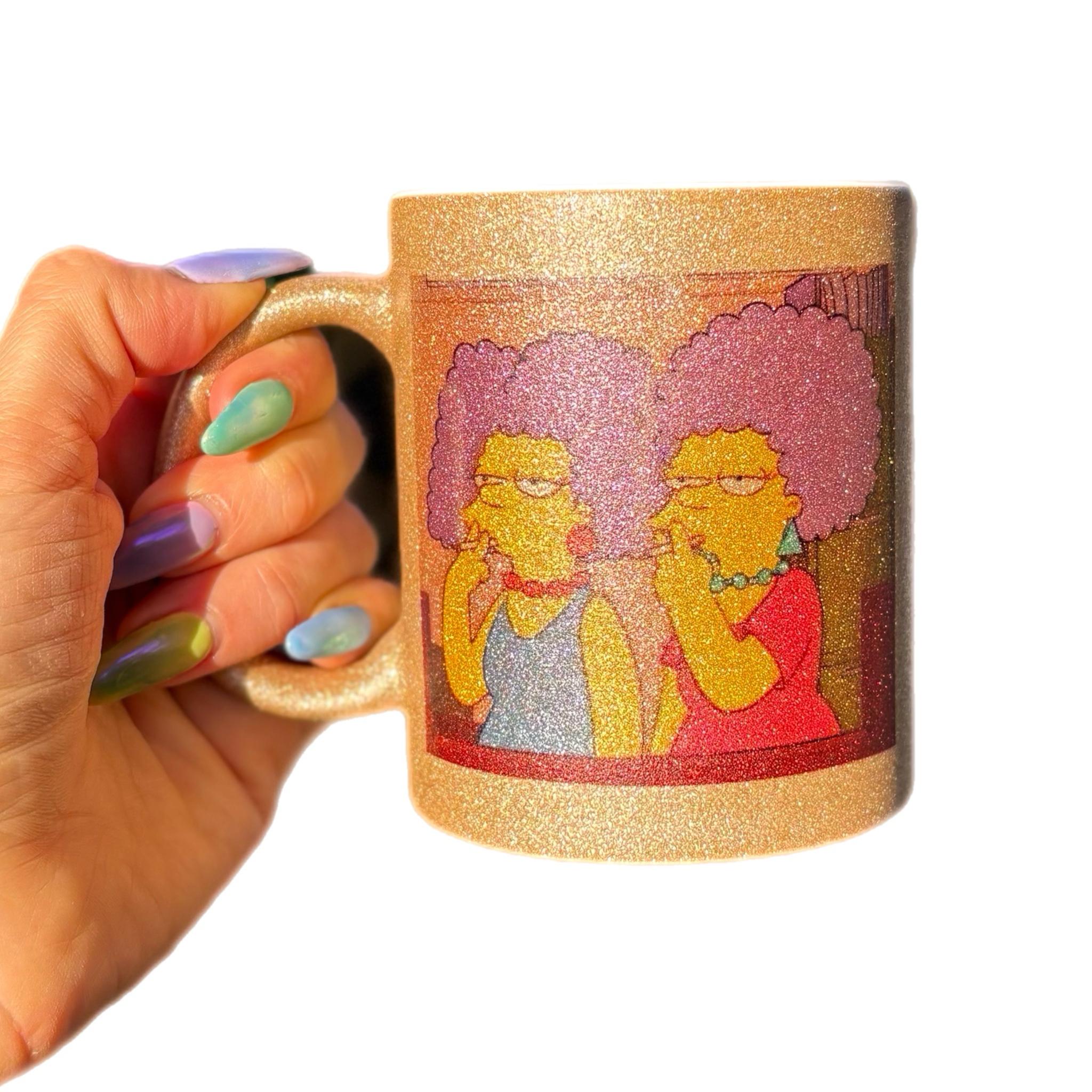 Taza Glitter Dorada Patty & Selma