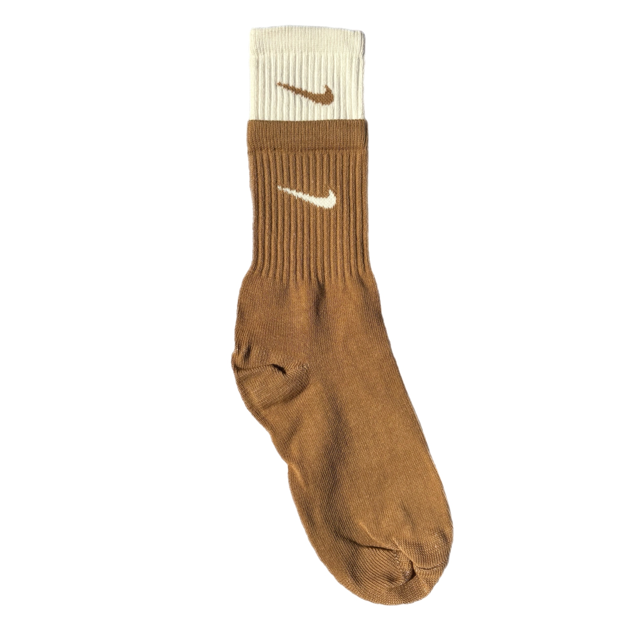 Medias Nike Doble (Marron Y Blanco)