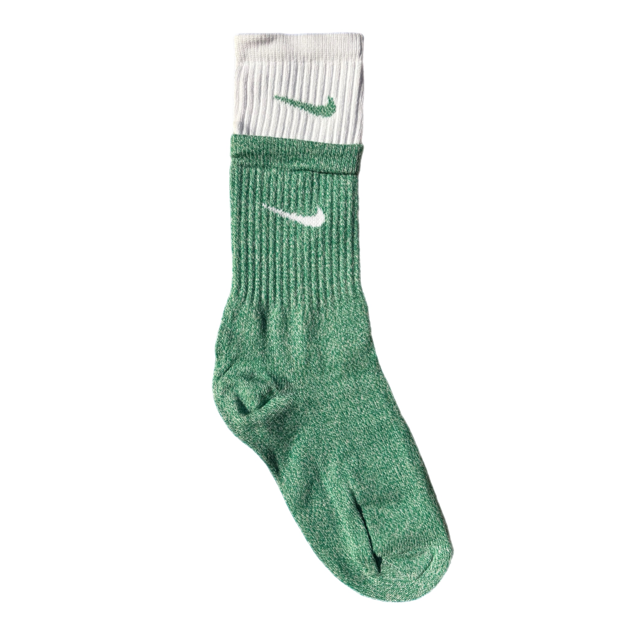 Medias Nike Doble (Verde Y Blanco)