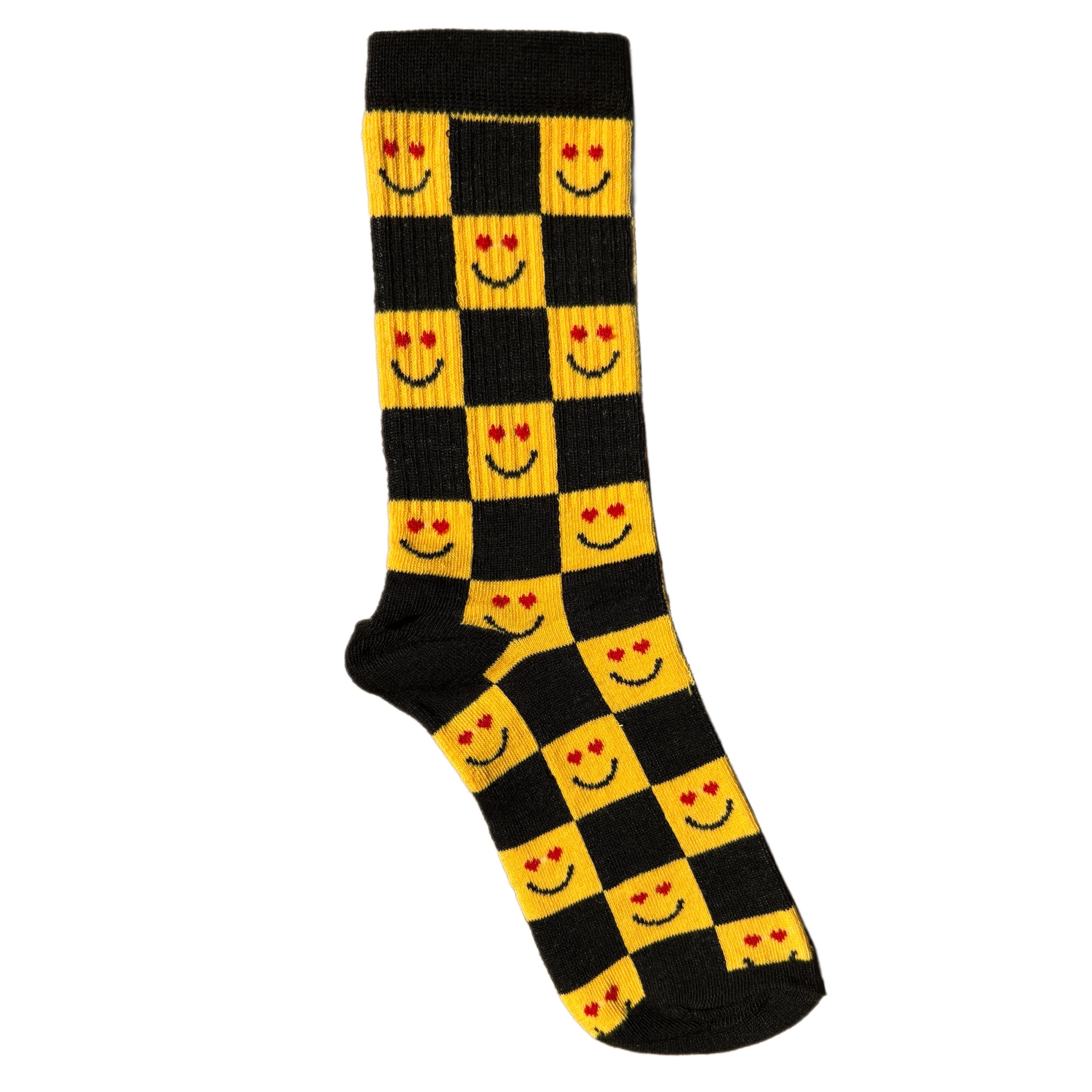 Medias Caritas Cuadriculadas Amarilla