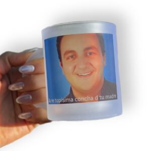 Taza Esmerilada "La re topisima conch@ de tu madre"