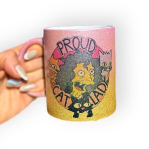 Taza Glitter Bicolor "Proud Cat Lady"
