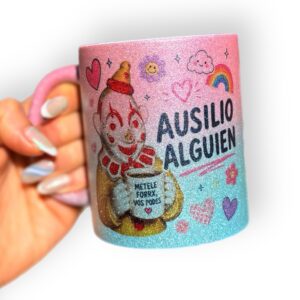 Taza Glitter Bicolor "AUSILIO ALGUIEN"